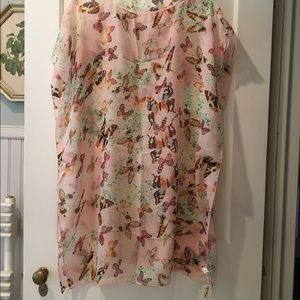 Swim Beach Pink Butterfly Cover Up OS